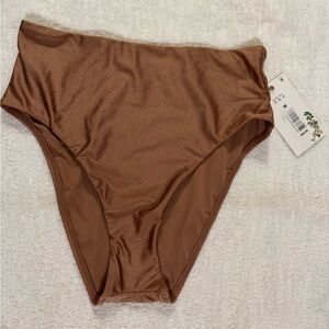 Bronze High-Waisted Swimsuit Bottom